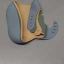 Moonkie Silicone Baby Bibs Set of 3, BPA Free Waterproof Baby Bibs for Eating, Soft Adjustable Silicone Bibs for Babies 6-12 Months, Toddler Bibs with Large Pocket Food Catcher (Ether/Sage/Cream)