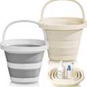 2-Pack Collapsible Buckets (2.6 Gallon/10L) - Foldable Rectangular Design with Handles, Space-Saving for RV, Camping, Car Wash, Fishing & Cleaning - Durable, Portable & Multi-Purpose