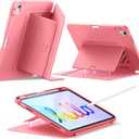 ESR for iPad A16 Case, iPad 11th/10th Generation Case (2025/2022), Vertical Stand Cover, Multi Stand Angles, Ultra-Stable Cover with Pencil Holder, Flip Series, Watermelon Pink