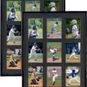 Trading Card Display Frame for 9 Standard Cards, 2 Pack, UV Protection, Black Pasted Double Mats, Sports Card Collector Wall Display, Holder for Baseball Basketball Football Hockey Standard Cards