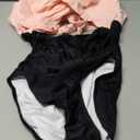 Eomenie Women's One Piece Swimsuits Tummy Control Cutout High Waisted Bathing Suit Wrap Tie Back 1 Piece Swimsuit (Large, Black Pink)