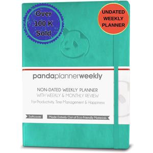 Panda Planner 2026 Undated Weekly Planner, To Do List Notebook with Habit Tracker, 8 x 11, 53 Weeks, Daily Weekly Monthly Overview for Home, School, Office, Turquoise