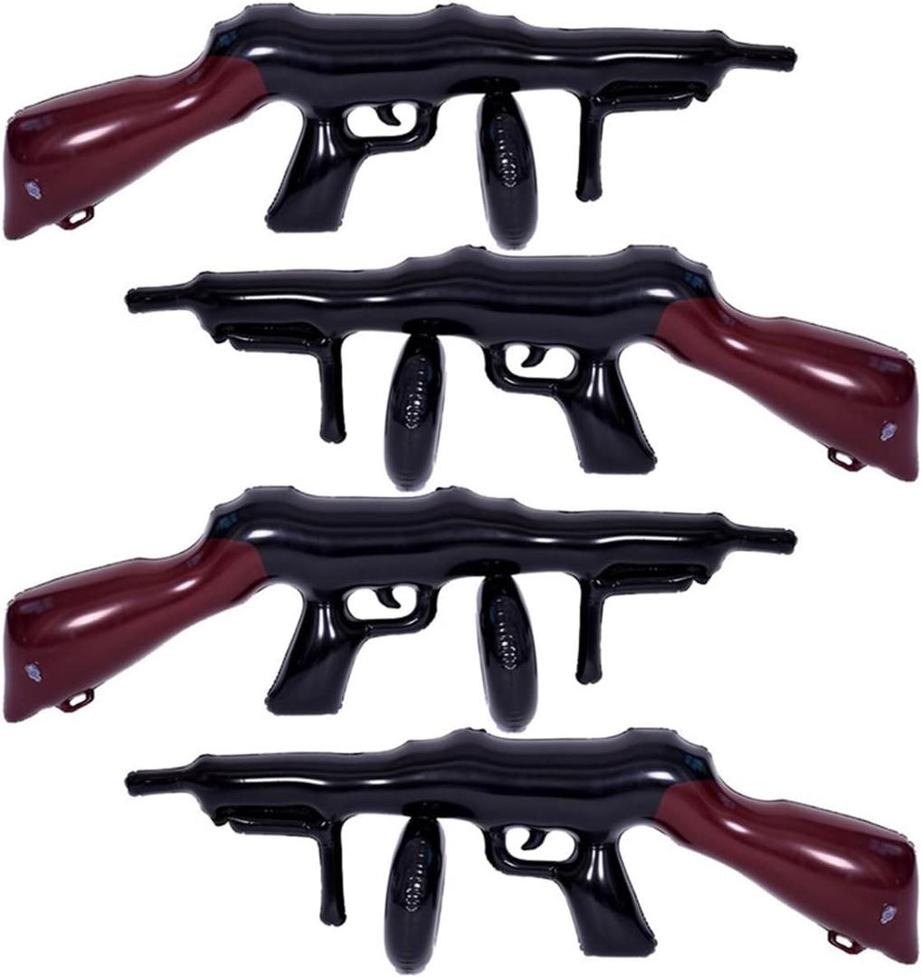 4 Pcs Inflatable Gun Props Costume Accessories Inflatable Machine Gun Cosplay Theme Party Birthday Decoration balloon