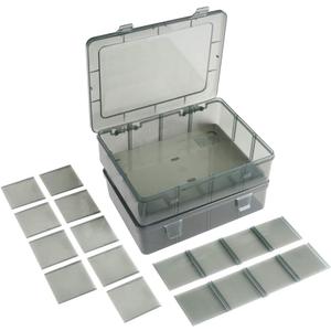 Vidifor 2 Pack Plastic Storage Organizer Box, Storage Container, Jewelry Organizer, Parts Storage Box with Dividers for Crafts, Beads, Buttons, Ornaments, Metal Parts, and More (12 Grids 2 Pack)
