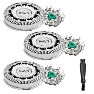 SH60/72 Replacement Head Blades Series 6000 Compatible with Philips Norelco 6000 Replacement Blades,for Series 6000 Electric Shaver Razors S6880/81,S6850/85,S6810/82,With Cleaning Brush