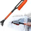 27" 2-in-1 Snow Brush and Ice Scrapers for Car Windshield [Military-Grade Rugged Durability] Removable for Easy Storage, Suitable for Sedans, SUVs and TrucksOrange
