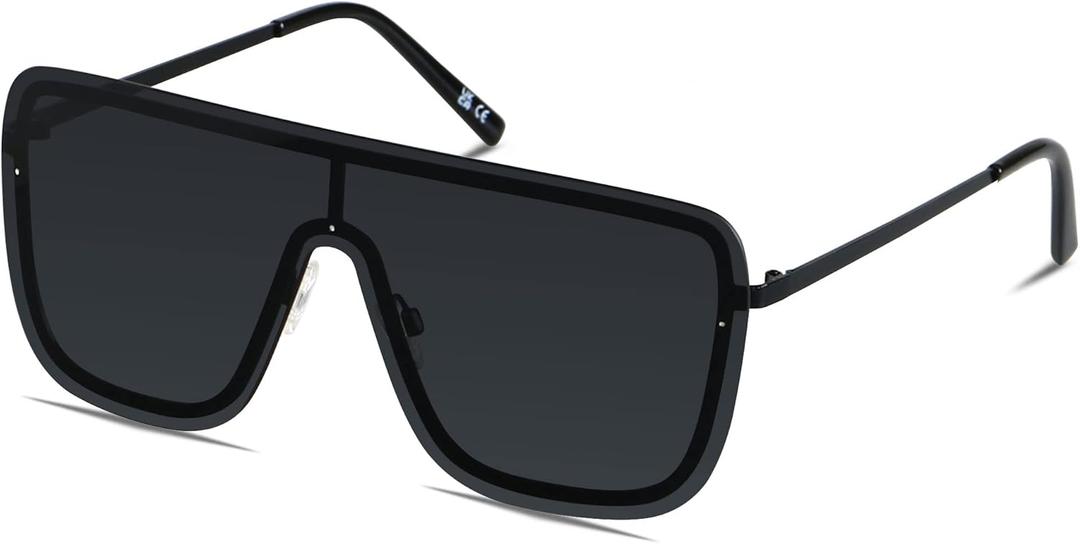 LYZOIT Rimless Oversized Square Sunglasses for Women Men Flat Top Shield Frameless Sun Glasses