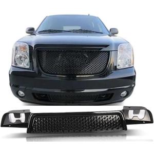 Front Lower Grille Gloss Black Compatible With 2007-2014 GMC Yukon/XL/Denali