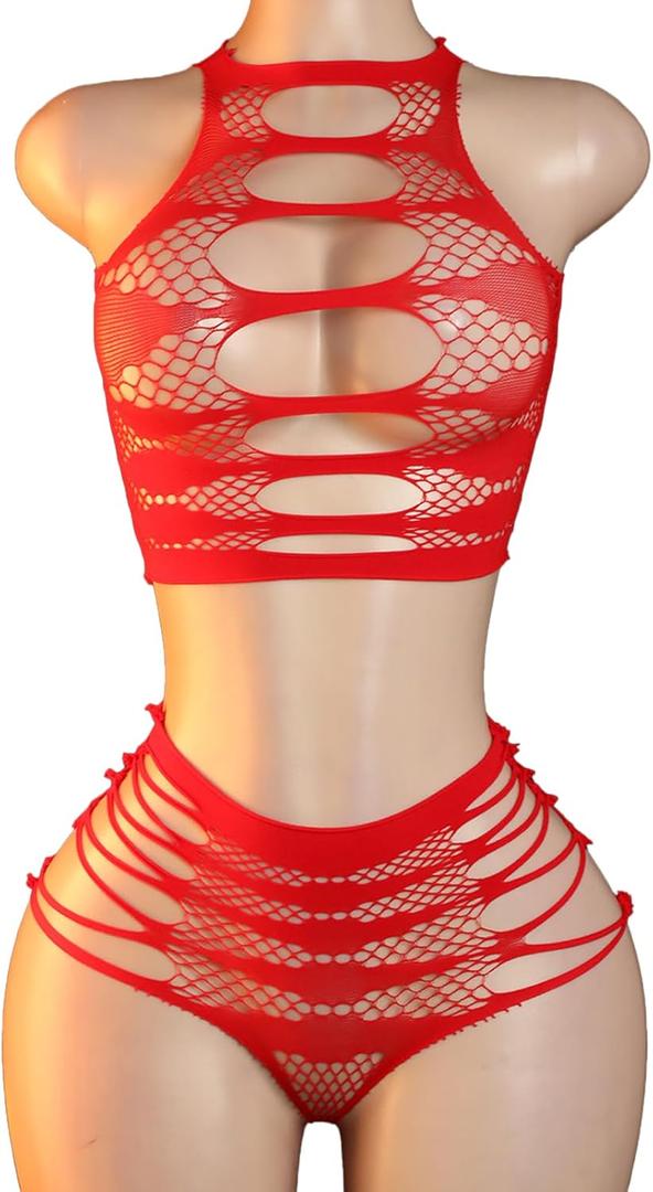 Sexy Lingerie For Women Sheer High Elasticity Bodystocking Bodysuit For Women One Size Fit 80-150 LB