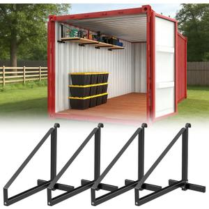 4 Pack Shipping Container Shelf Bracket (Black)