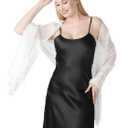 Shawls and Wraps for Evening Dresses Lace Scarfs for Women Pashmina Wedding Formal Shawl (White2)