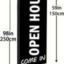 Open House Feather Flag for Business, 8.2FT Outdoor Advertising Swooper Banner with Pole and Ground Stake Tear-Resistant Polyester Sign for Shops & Events