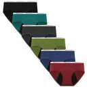 Nalwort Teen Girls Period Underwear Menstrual Period Panties Leak-Proof Cotton Protective Briefs Pack of 6, XL