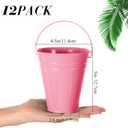 Sadnyy 12 Pack Metal Buckets with Handle, Galvanized Bucket 4.5 x 5 Inch Basket Bucket Party Supplies, Crafts for Christmas Halloween Candy Bars Vase Crafts(Pink)