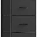 SONGMICS BELLAH Collection - Dresser for Bedroom, Chest of Drawers, Storage Organizer Unit, Closet, Entryway, Steel, 4 Drawers, Modern, Ink Black and Ebony Black ULGS314B01S