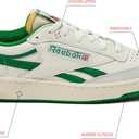 Reebok Club C Revenge Vintage Sneakers for Men - Casual Tennis Mens Shoes, Chalk/White/Glen Green, 9