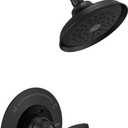 Delta Woodhurst 14 Series Shower Faucet Set, Matte Black Shower Head and Handle Set, Valve Trim Kit, Matte Black T14232-BL (Valve Not Included)