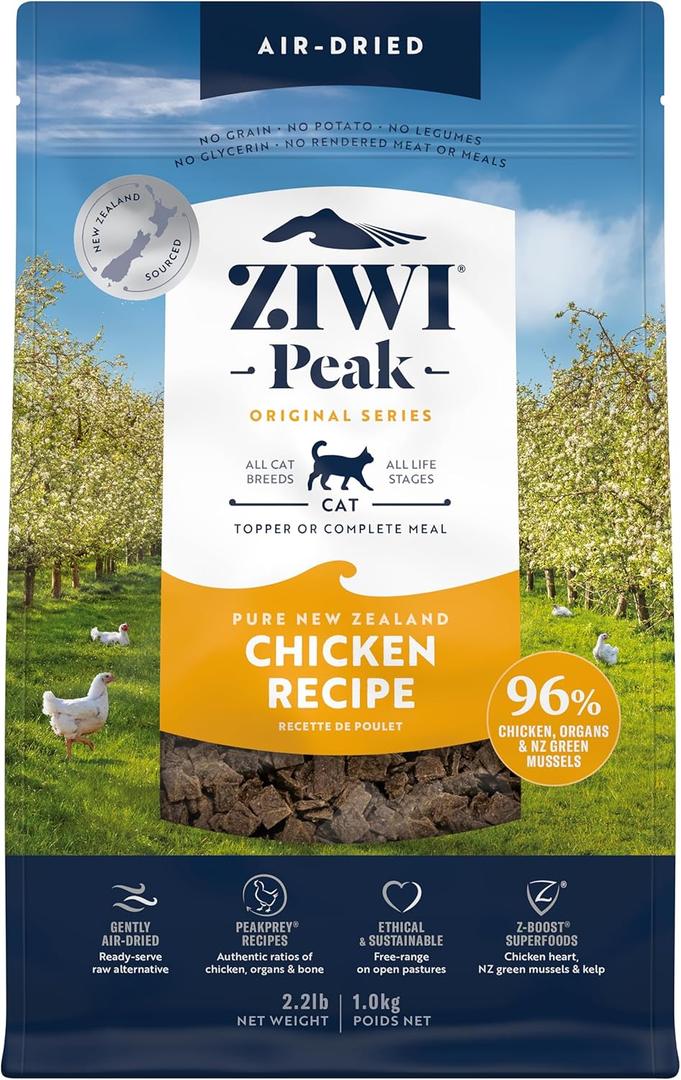 ZIWI Peak Air-Dried Cat Food Chicken - All Natural, High Protein, Grain Free, Limited Ingredient w/ Superfoods (35.2oz)