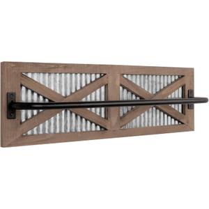 Autumn Alley Farmhouse Rustic Towel Rack Holder - Wood Towel Rack - 24" - Farmhouse Bathroom Hardware for Rustic Bathroom and Country Kitchen Style Dcor - Wall Mounted, Western Accessories (Brown)