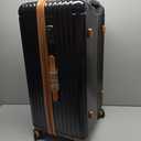 20/24 Top Opening Hardshell Lightweight Luggage and 28-Inch Clamshell Opening Suitcase with Spinner Wheels & TSA Locks, Black Brown, 20in/24in/28in