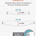 Zenna Home Curved Shower Curtain Rod, No Drill, 50-72 Inch Adjustable Tension Shower Rod for Bathroom, Rustproof, Non-Slip, Adds Room in Shower, Satin Nickel