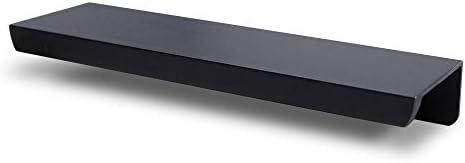 Jetland Cabinets Drawers Edge Pulls - 10-Pack, 5" Overall Length, Black, Concealed Tab Pulls for Kitchen Garage Cabinet Drawers, PW5018B127L
