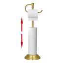 RUMOSE Toilet Paper Holder Stand for Floor, Brushed Nickel Adjustable (12.4" to 22.8") Bathroom Toilet Tissue Holder, Free Standing Toilet Paper Roll Holder with Storage, Stainless Steel