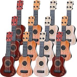 Lenwen 12 Pcs Kids Ukulele Guitar 10 Inch Kids Toy Ukulele 4 Strings Mini Guitar Children Musical Instruments Educational Learning Toy for Toddler Beginner Preschoolers Education