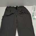 Mens Work Pants Water Resistant Elastic Waist Outdoor Breathable Cargo Tactical Pants with 8 Pockets (Black, L)