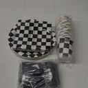 144 Piece Race Car Birthday Party Supplies, Serves 24 Guests, Disposable Checkered Flag Plates, Cocktail Napkins, Cups, Cutlery, Bulk Pack Tableware for Party Decorations