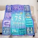 Happy 75th Birthday Gifts for Women, 75 Year Old Birthday Gifts for Women Turning 75, 75th Birthday Decorations Idea, Female 75th Birthday Gifts for Her, 75th Birthday Blanket Gifts 60X50