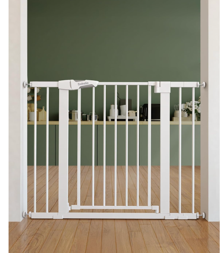 Babelio Baby Gate for Doorways and Stairs, 26-40" Auto Close Dog Gate, PressGuard C5, Easy-Install Pressure Mounted Satey Door, No Drilling Safety Gate for Child and Pets, Black NAME SOURCE