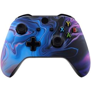 eXtremeRate Origin of Chaos Patterned Front Housing Shell Case, Soft Touch Faceplate Cover Replacement Kit for Xbox One S & One X Controller (Model 1708) - Controller NOT Included
