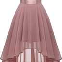BeryLove Summer Wedding Guest Formal Cocktail Dresses Sequin Prom Party Lace High Low Bridesmaid Elegant Dress, Blush, Small