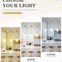 2 x LIROUVET 2 Pack Pendant Lights, Vintage Dual Glass Hanging Lamp, Brushed Gold Pendant Lights Kitchen Island with Clear and Milk Glass, Pendant Lighting for Dining Room PL02BR-2PK
