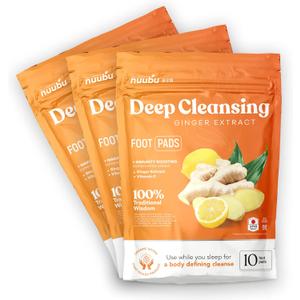 | Ginger Deep Cleansing Foot Pads for Better Sleep & Foot Care | Premium Japanese Organic Feet Pads with Ginger Powder (30 Pc) (Pack of 3 | 30 Pc)