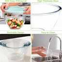 YUANYE 4 Pack Glass Mixing Bowls with Lids Set (3/1.7/0.9/0.6QT),Thick Glass Large Salad Bowl Set, Nesting Kitchen Bowls for Serving, Prepping, Cooking and Baking, Dishwasher, Oven,Microwave Safe