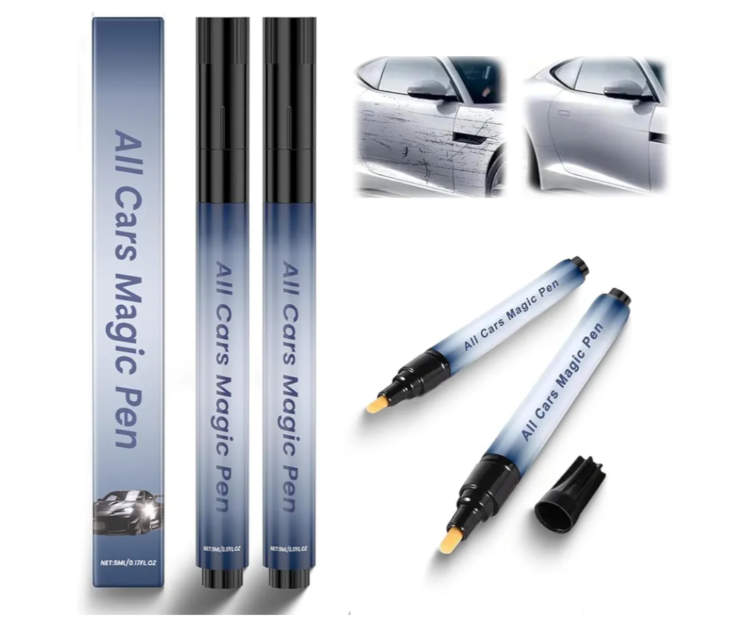 2PCS All Cars Magic Pen, Magic Car Scratch Remover Pen, Car Scratch Repair Pen Set, Simple and Fast, Long-Lasting Durability, Quick Fix for All Car Colors