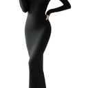 PUMIEY Women's Square Neck Long Sleeve Maxi Dress Ribbed Bodycon Dresses for Women Soft Lounge Dress S