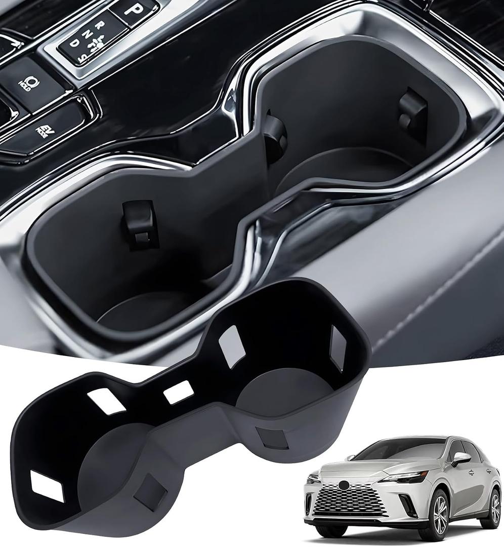 Cup Holder Inserts for Lexus RX 2026 2025 2024 2023, Interior Accessories TPE Cup Holder for Lexus RX 350 350h 550h 450h+, Black