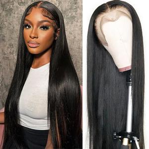 Straight Lace Front Wigs Human Hair Pre Plucked 180% Density 13x4 HD Lace Frontal Glueless Wigs Human Hair for Women Natural Black Color 30 Inch