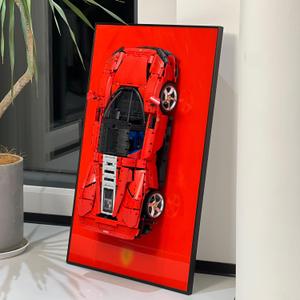 iLuane Display Wallboard for LEGO Technic Ferrari Daytona SP3 42143 Race Car Model Building Kit, Adult Collectibles Wall Mount, Home or Office Dcor (No Car Included)