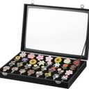 Enamel Pin Display Board Case 13.8" X 9.5" Tableto Shadow Box Frame with Glass Front Display Board for Pin Collections, Medals, Jewelry, Black