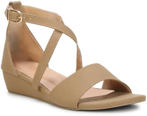 Anita Sarees Women's Adjustable Flat Sandals with Ankle Strap | Comfortable Low Wedge Footbed for Summer, Party, Office, Casual & Formal Wear, Size 37,5 Anita Sarees Women's Adjustable Flat Sandals with Ankle Strap | Comfortable Low Wedge Footbed for Summer, Party, Office, Casual & Formal Wear, Size 37,5