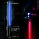 2 x 2 Pack Rechargeable Lightsabers with Connector, Metal Hilt Light Sabers, Durable PC Blade, USB Charging, Combine into Double Staff, 12 Colors LED, Sound Effects, Dueling Toys for Kids Adults, Gifts, Large