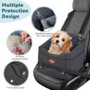 Dog Car Seat with Loops Dog Booster Seat for All Seasons, Anti Slip Bottom Pet Travel Bed with Thick Pets Sofa Cushion and Storage Pockets for Small PetsBlack