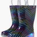 Western Chief Kids Lighted Rain Boots for Kids (Toddler/Little Kid) - Textured Rubber Mud-Guard Size 5