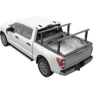 Ladder Rack for Truck, 800 LBS Capacity Truck Bed Rack, 19"-25" Height-Adjustable Aluminum Truck Ladder Racks, Fit for Large-Size Pickup Ford F150/Ram 1500/Chevy Silverado/Sierra No Bed Rails (without Side Bars)