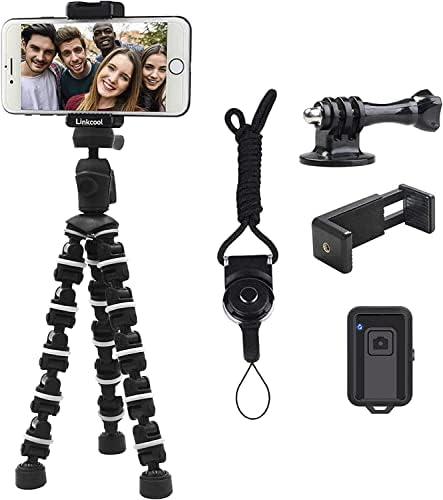 Phone Tripod, Linkcool Octopus Tripod with Wireless Remote Phone Holder Mount Use as iPhone Tripod, Cell Phone Tripod, Camera Tripod, Travel Tripod, Tabletop Tripod for iPhone Gopro