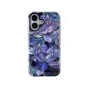 QLTYPRI Flower Case for iPhone 16 Plus, Aesthetic Cute Floral Phone Case for Girls Women, Protective Hybrid 2-Layer Hard Shell Silicone Cover Durable Shockproof Phone Cover - Purple Lotus